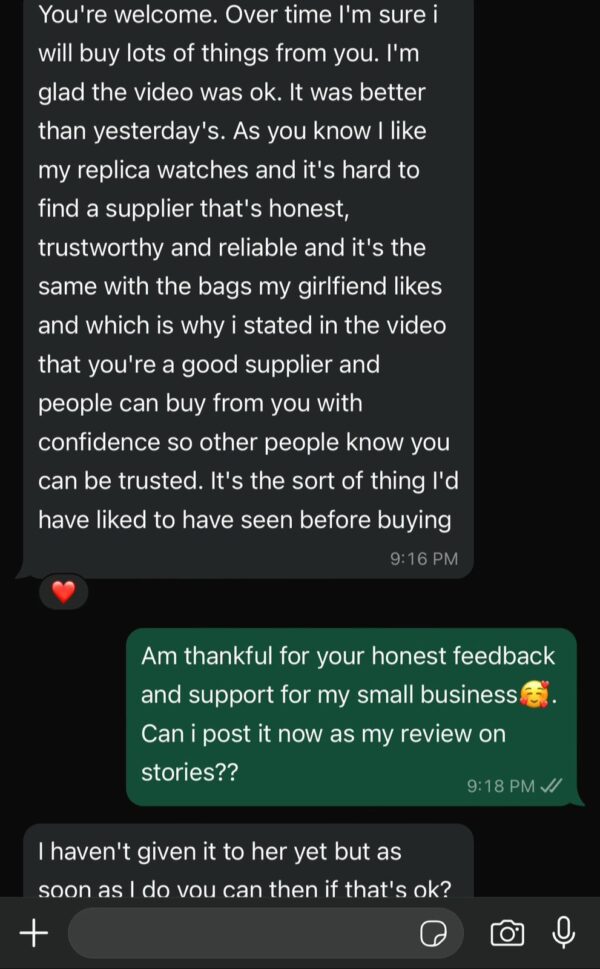 Hi, I'm Grace. 😊 Welcome to my website (Pay After Video QC-GraceLuxeSource). 👋 Click the Facebook icon in the lower right to contact me. I'll send you a free 360-degree HD quality inspection video in about 2 days. 📹 Confirm payment after watching; if you don't like it, no need to pay. 👍-977286933050