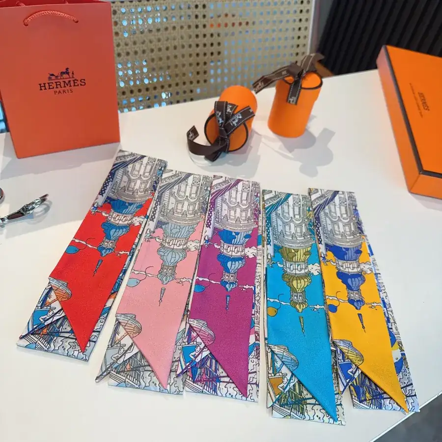 45H New Scarf - 100% Heavyweight Silk Taffeta, Hermes Hairband Style