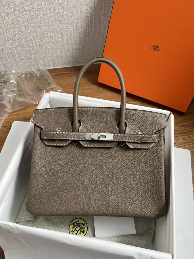 Hermes Birkin 30cm in Elephant Gray with Silver Hardware