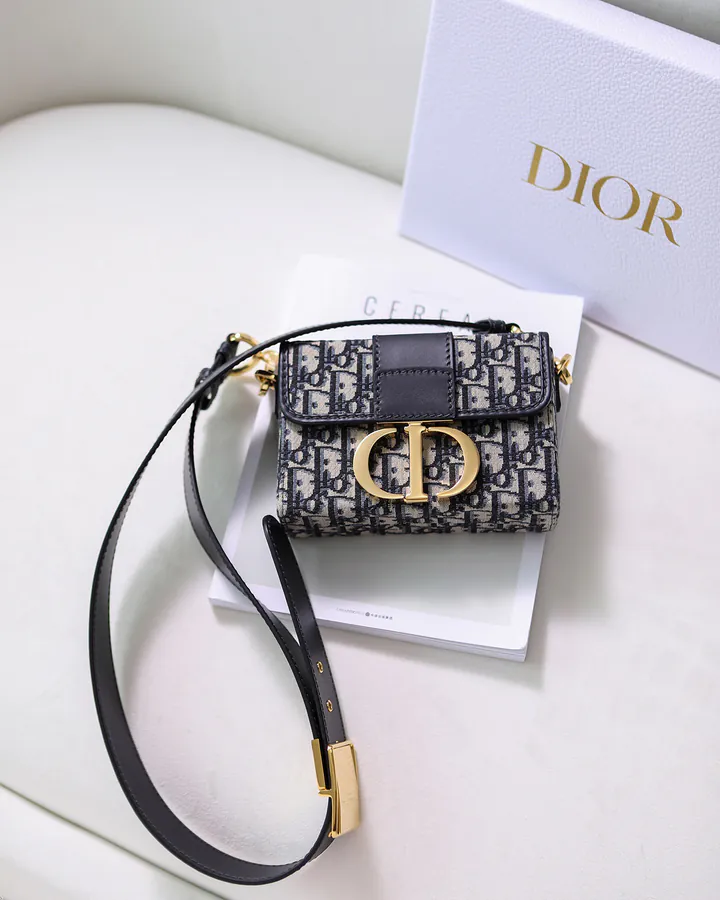 Dior 30 Montaigne Mini Bag with Gold Metal Accents