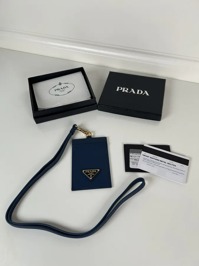 P Family Crosshatch Calfskin Wallet with Detachable Strap