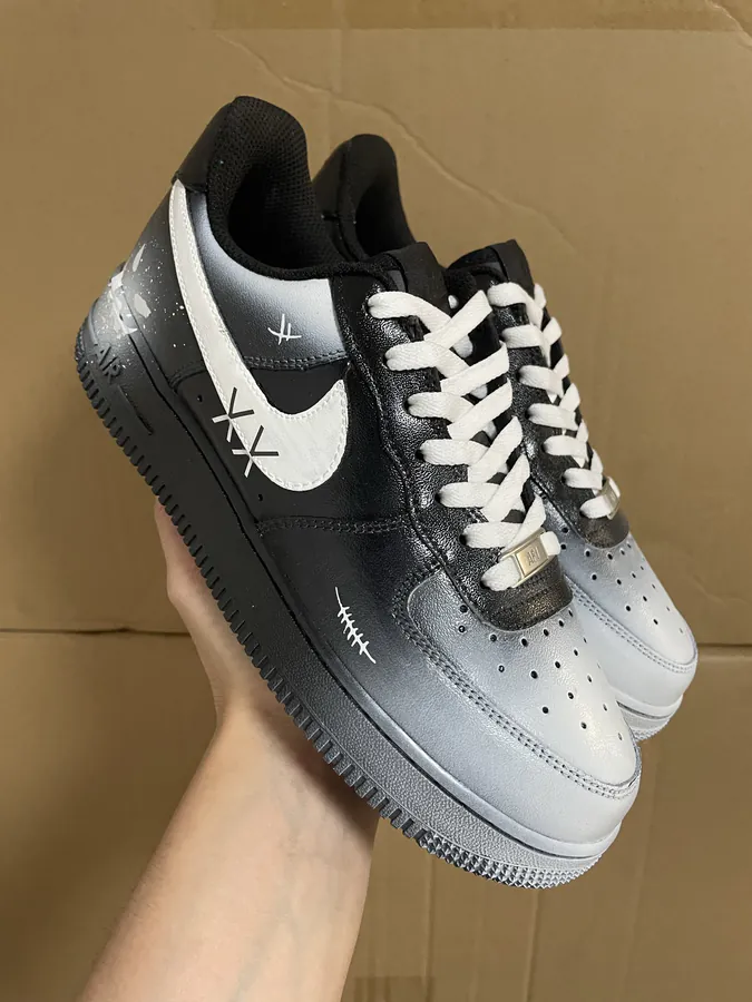Nike Air Force 1 Custom Black and White Render Kaws Collaboration
