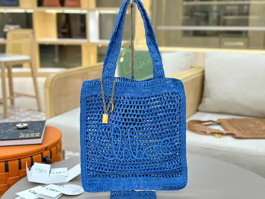 Chloe SUMMER BANANA Tote Bag - Handwoven and Grained Calfskin