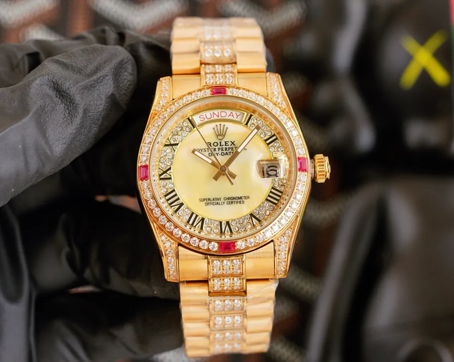 Rolex Oyster Peridot Replica - Custom Modified with Natural Diamonds